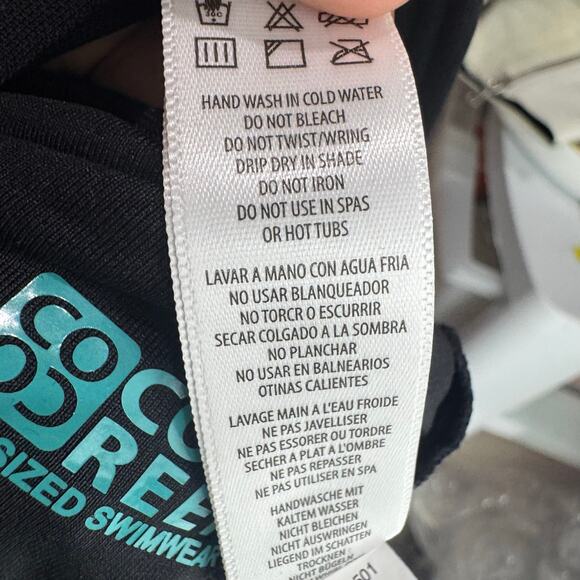 Coco Reef Bra Sized Swimwear Tankini Top Adjustable Straps Black Size 38D NWT - Picture 6 of 8